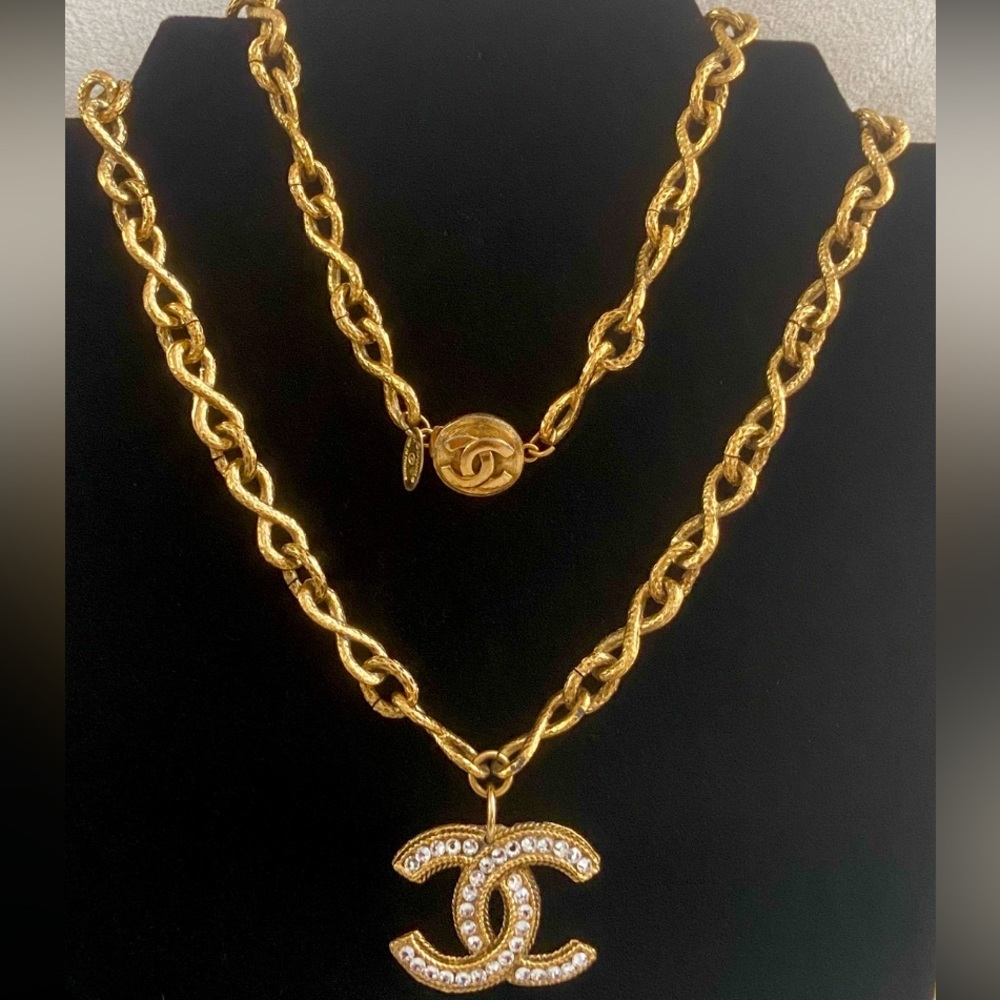 Chanel 24K Gold Plated Chain Long Necklace with Pendant - Picture 7 of 10